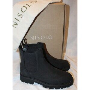 Nisolo Go-To Lug Chelsea Boot Women's Size 6 Black Leather NIB $228